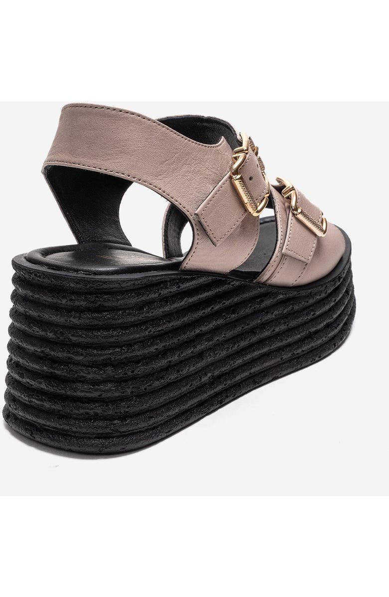Forever & Always Shoes Mirette Leather Platform Sandal, Alternate, color, Off-White