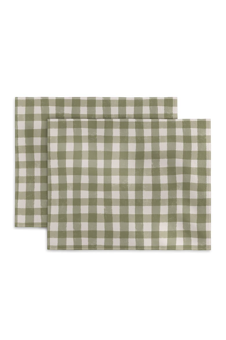 Menina Lisboa Rustic Plaid Placemat, Main, color, GREEN