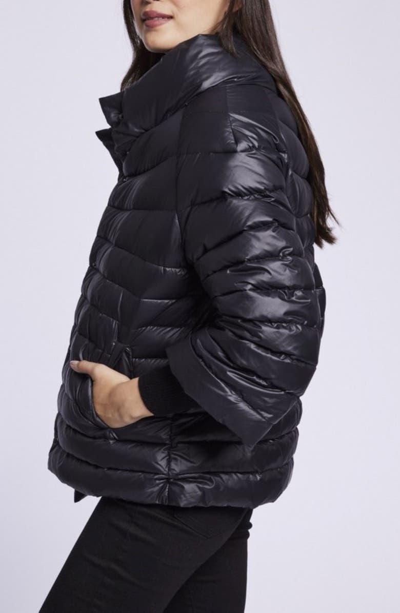 Blue Duck Channel Quilted Down Puffer Jacket, Alternate, color, Black