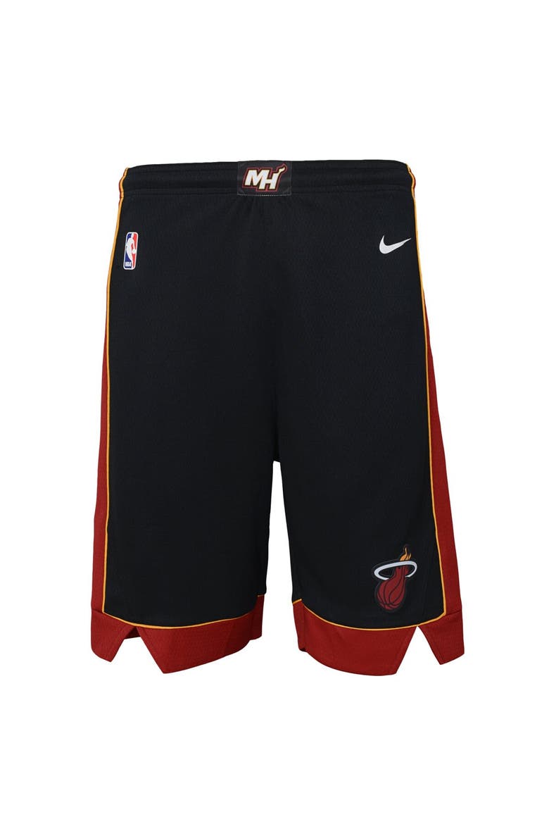 Youth Nike Black Miami Heat Icon Edition Mesh Performance Swingman Shorts, Main, color, Black