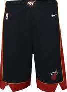 Nike Youth Nike Black Miami Heat Icon Edition Mesh Performance Swingman Shorts