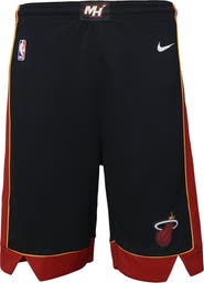Nike Youth Nike Black Miami Heat Icon Edition Mesh Performance Swingman Shorts