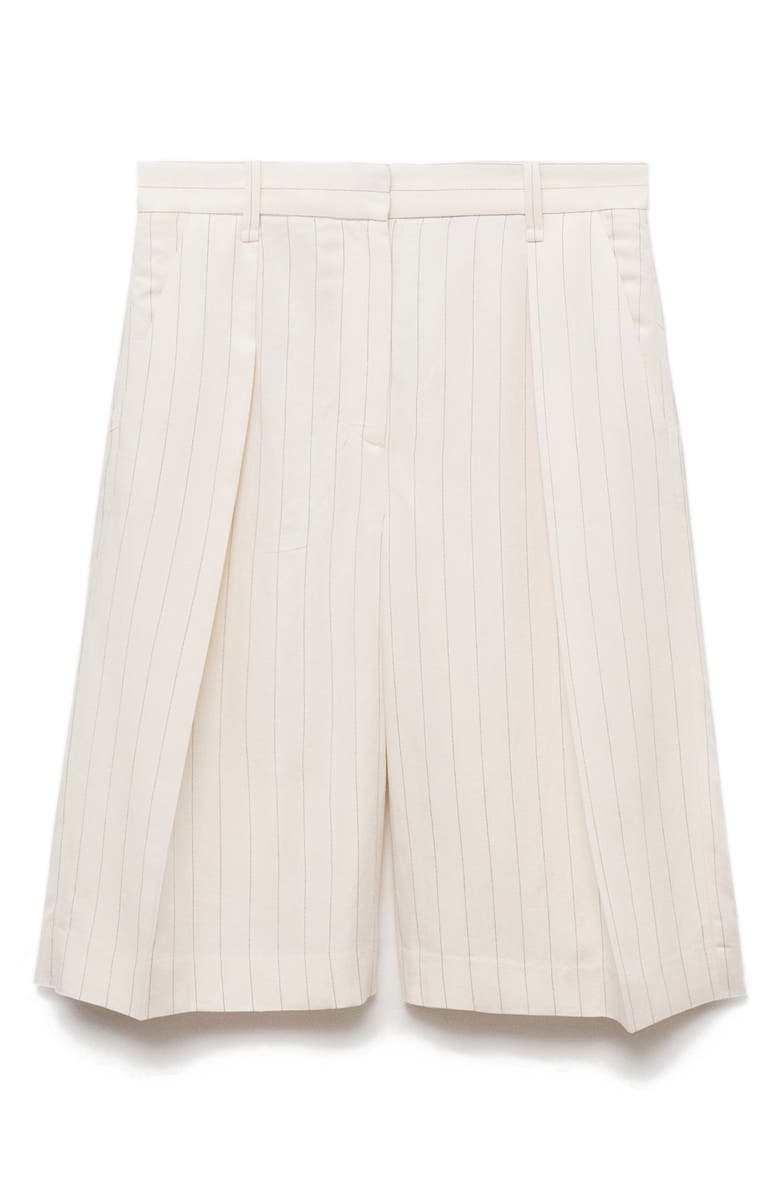 MANGO Stripe Bermuda Shorts, Alternate, color, Off White