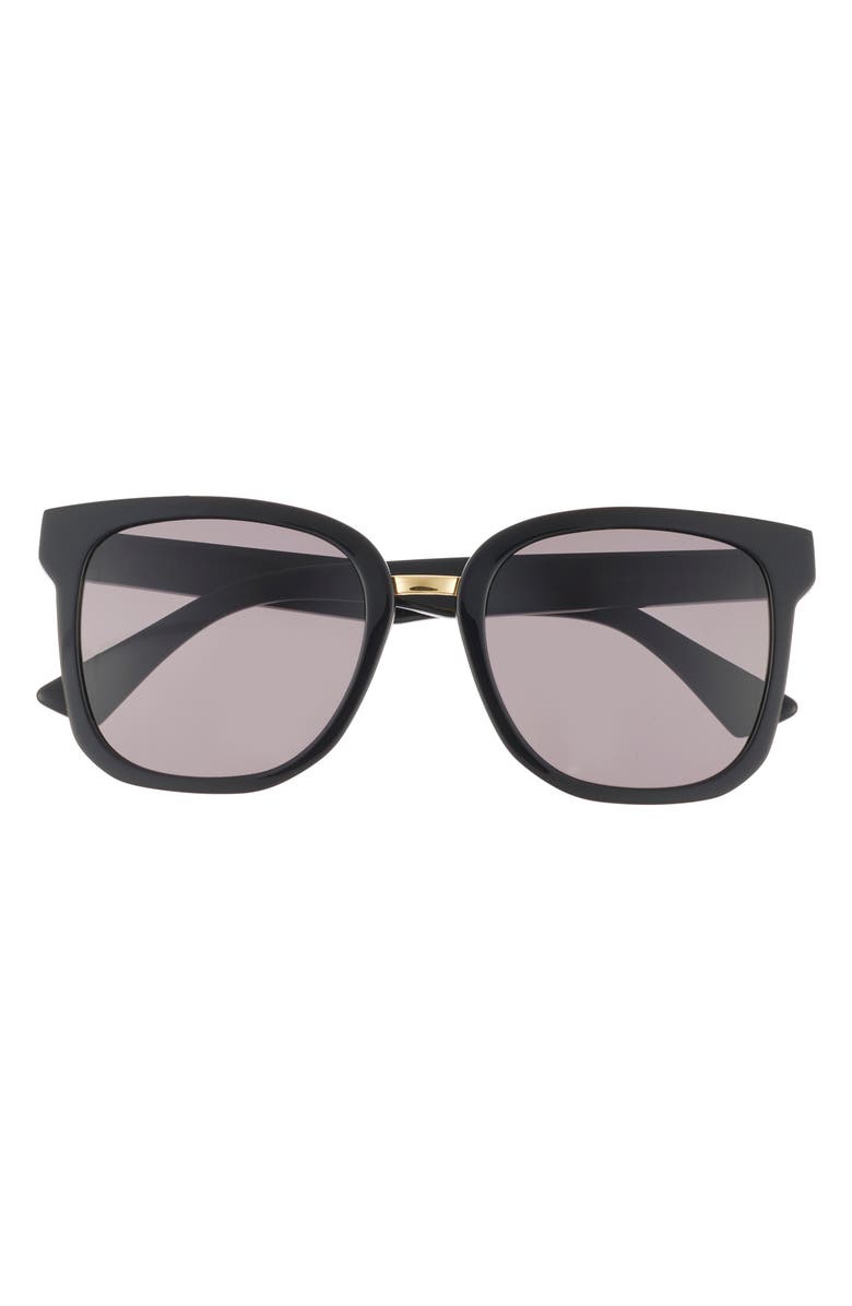 Bottega Veneta 54mm Square Sunglasses, Main, color, Black Black Grey