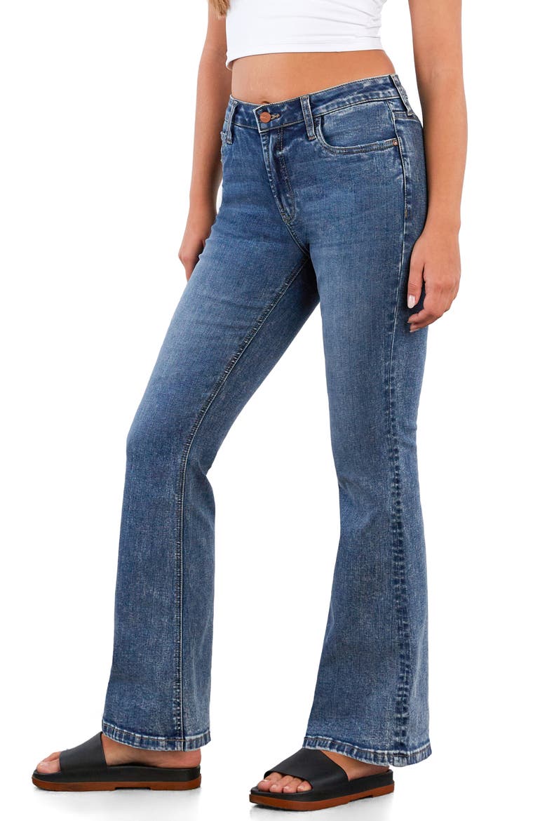 Happy Mid Rise Flare Jeans, Alternate, color, ETERNAL BLUE