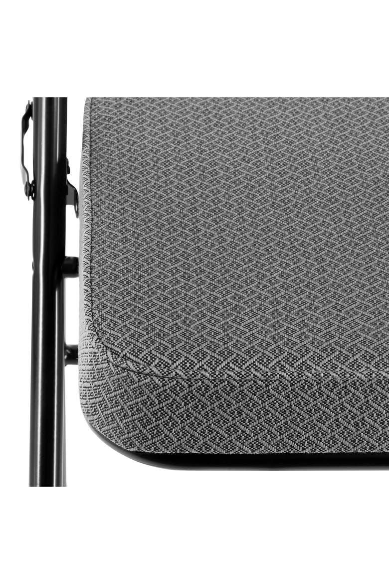 4 Piece Metal Folding Chair with 2.2 Inch Padded Seats, Alternate, color, Grey