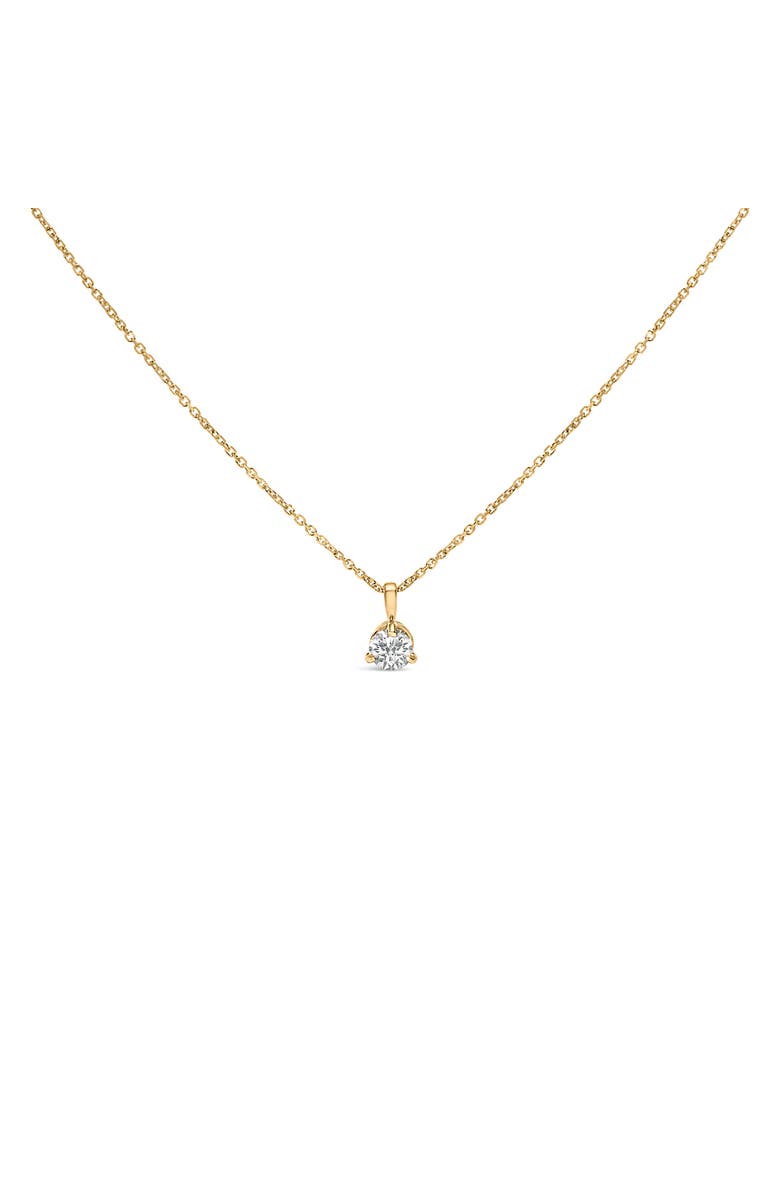 Haus of Brilliance 14K Yellow Gold 3/8 Cttw 3 Prong Martini Set Diamond Solitaire Pendant Necklace, Main, color, Yellow