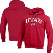 Champion Men's Champion  Scarlet Utah Utes Arched Logo Fleece Pullover Hoodie
