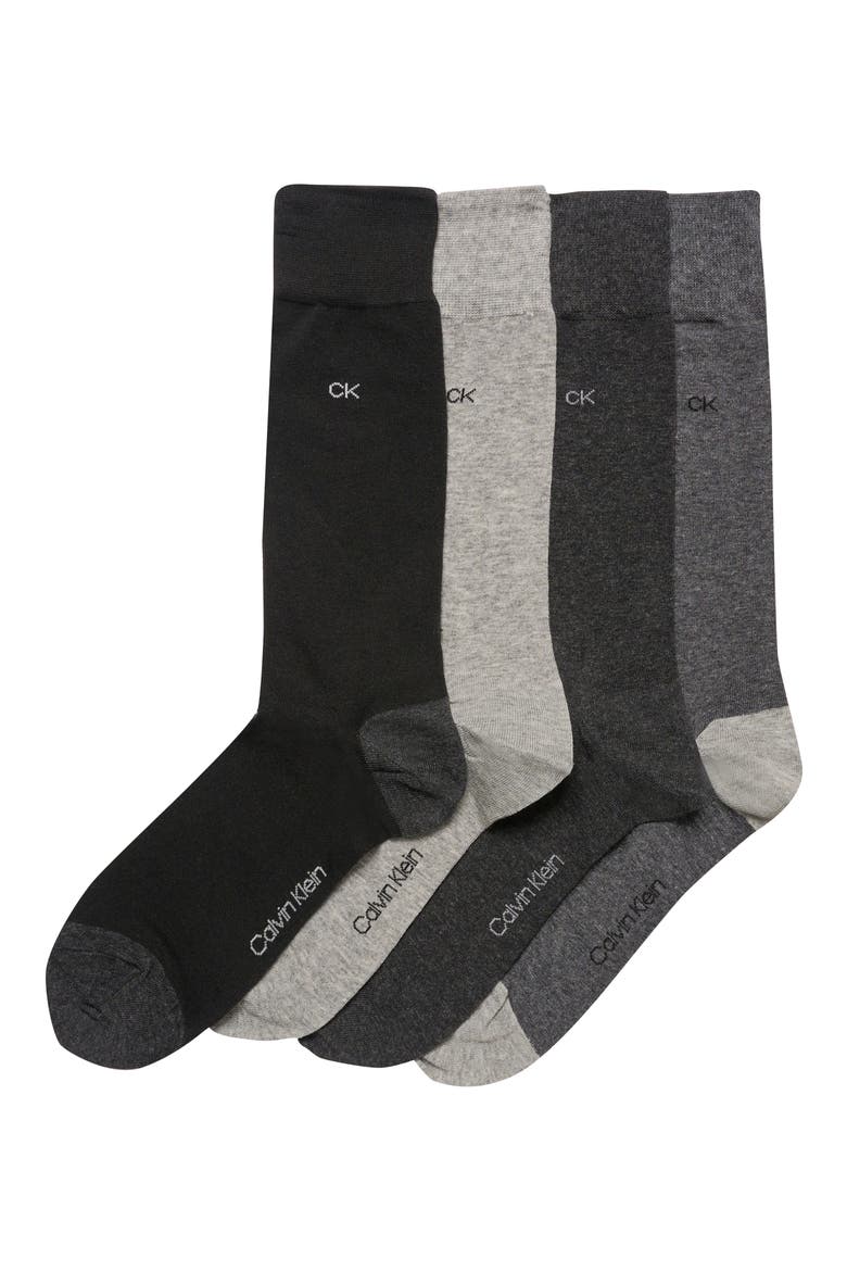Assorted 4-Pack Cotton Blend Crew Socks, Main, color, BLACK ASSORTED