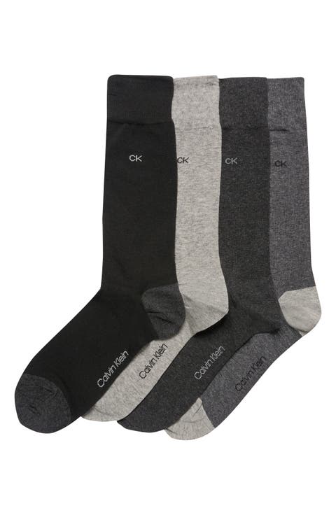 Assorted 4-Pack Cotton Blend Crew Socks