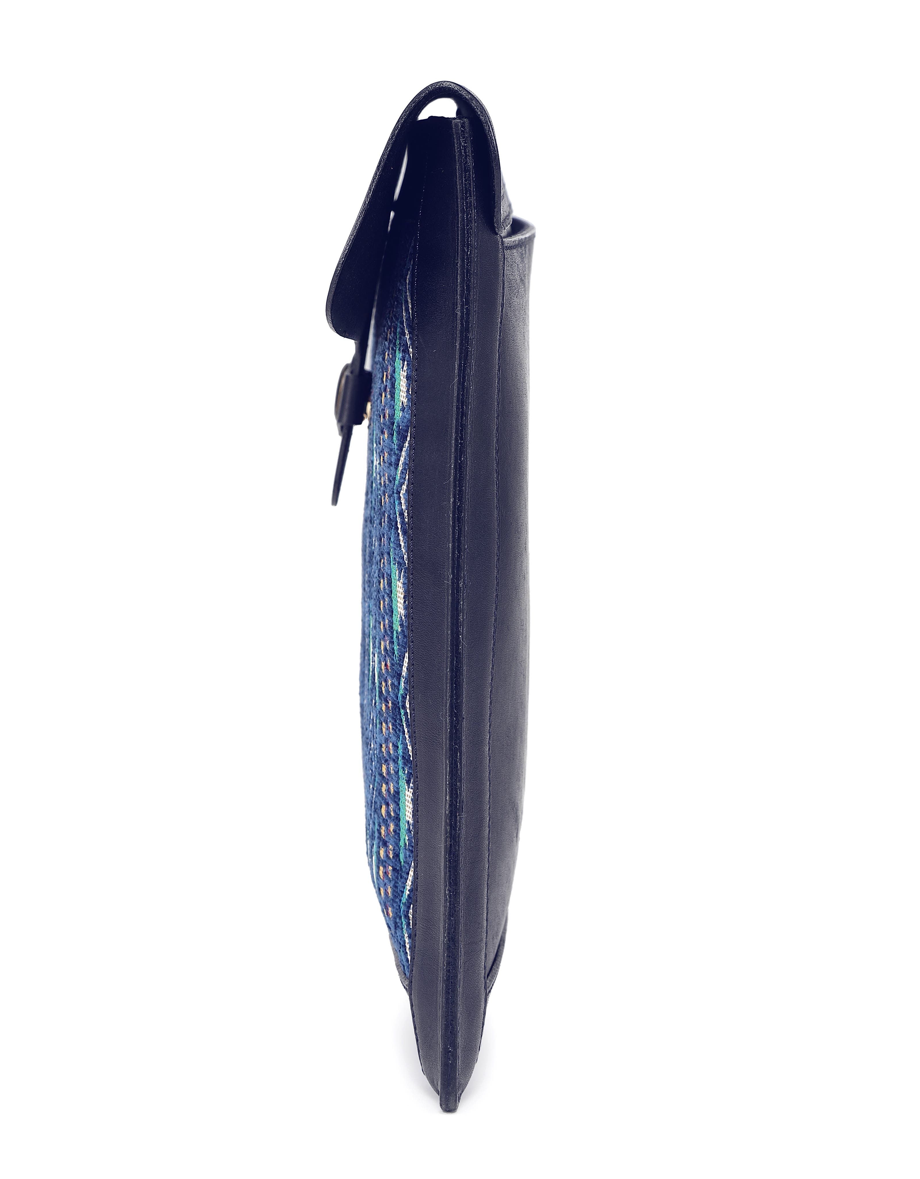 Myrtle Genuine Leather Laptop Sleeve, Alternate, color, Navy