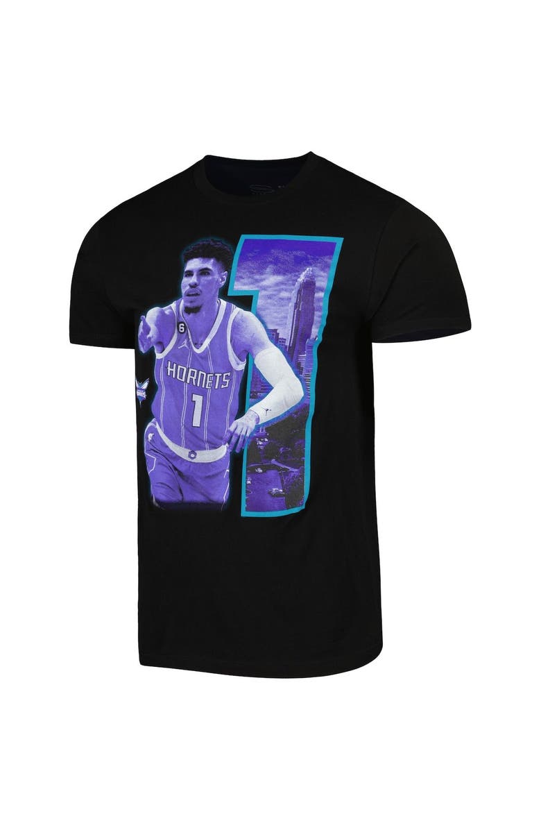 Stadium Essentials Unisex Stadium Essentials LaMelo Ball Black Charlotte Hornets Player Skyline T-Shirt, Alternate, color, Black