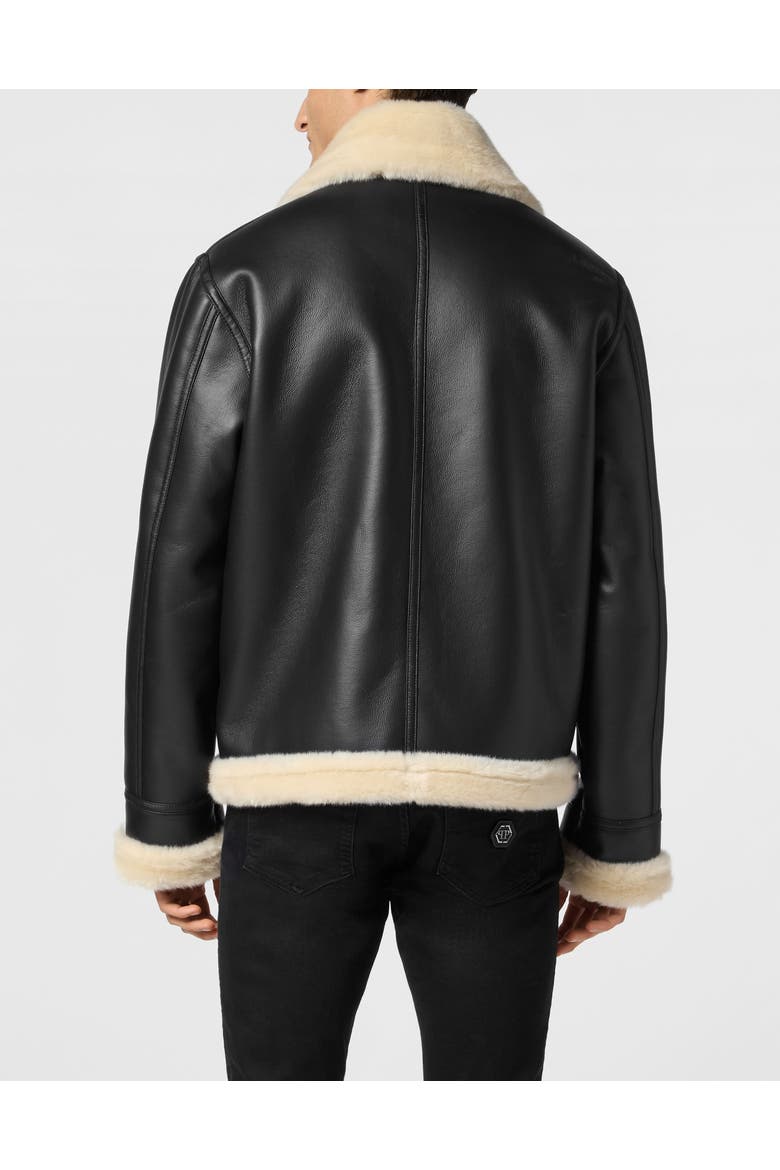 Oversize Eco Shearling Jacket Men, Alternate, color, black