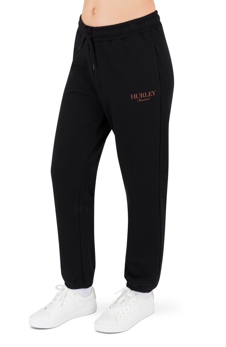 Hurley Nostalgic Sweatpants, Alternate, color, Black