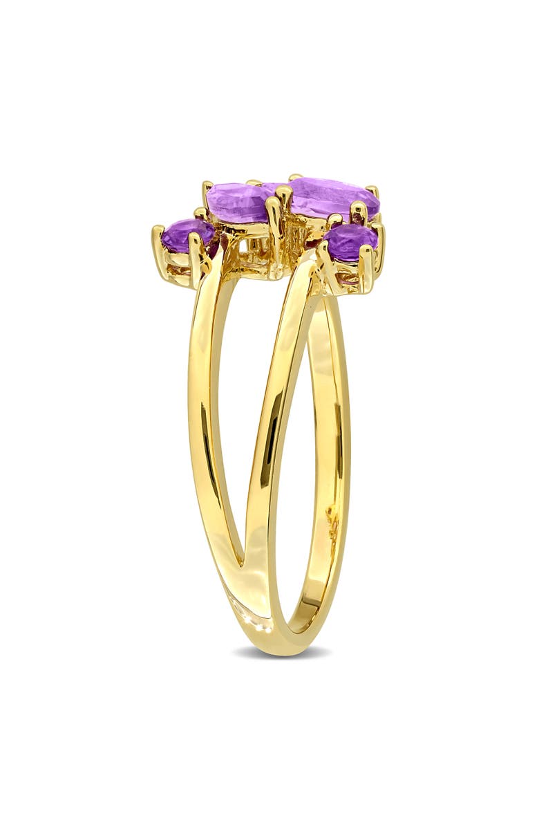 Julianna B. Gemstone Multi-Cut Cluster Ring, Alternate, color, Amethyst/Yellow-Plated Silver