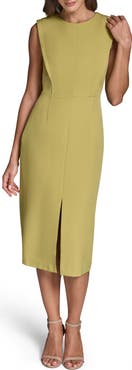BCBG Stretch Crepe Sheath Midi Dress