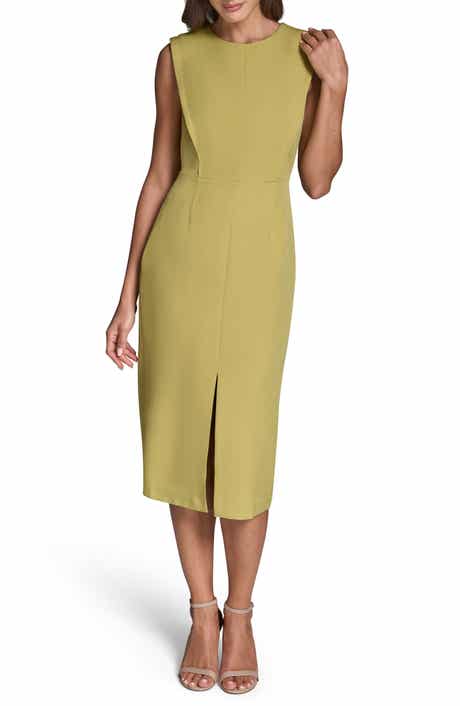 BCBG Stretch Crepe Sheath Midi Dress