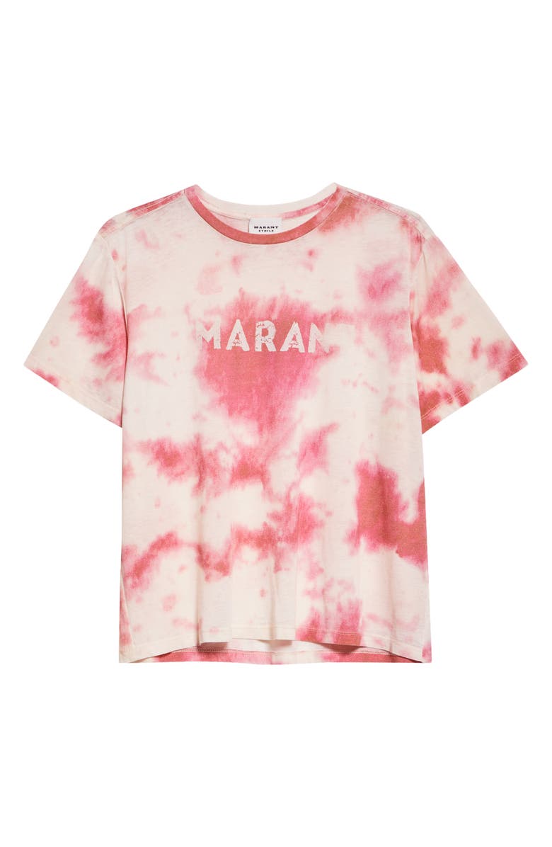 Isabel Marant Étoile Zewel Tie Dye Logo T-Shirt, Alternate, color, Pink