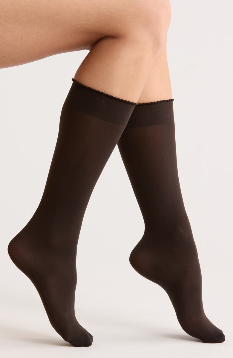 Wolford 50 Denier Knee High Socks, Main, color, Mocca
