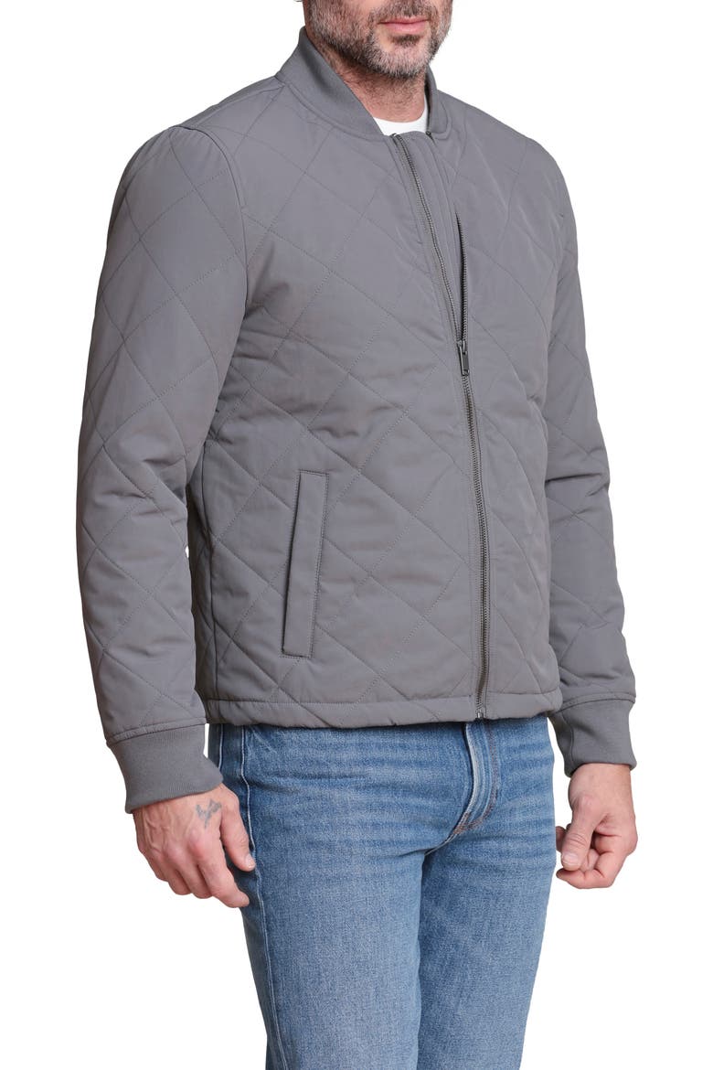 Quilted Bomber Jacket, Alternate, color, CHARCOAL