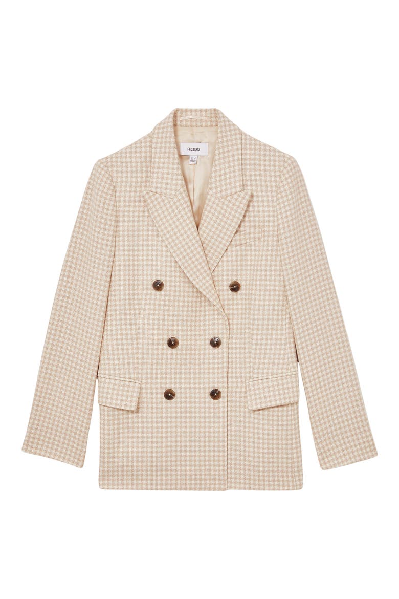 Bella Check Double Breasted Blazer, Alternate, color, NEUTRAL CHECK