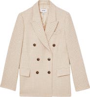 Reiss Bella Check Double Breasted Blazer