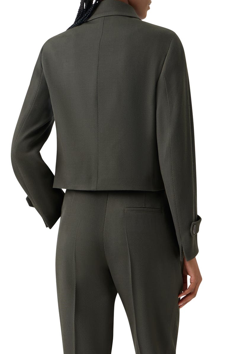 Akris punto Boxy Wool Tricotine Jacket, Alternate, color, Olive