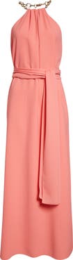 Carolina Herrera Crepe Halter Neck Dress