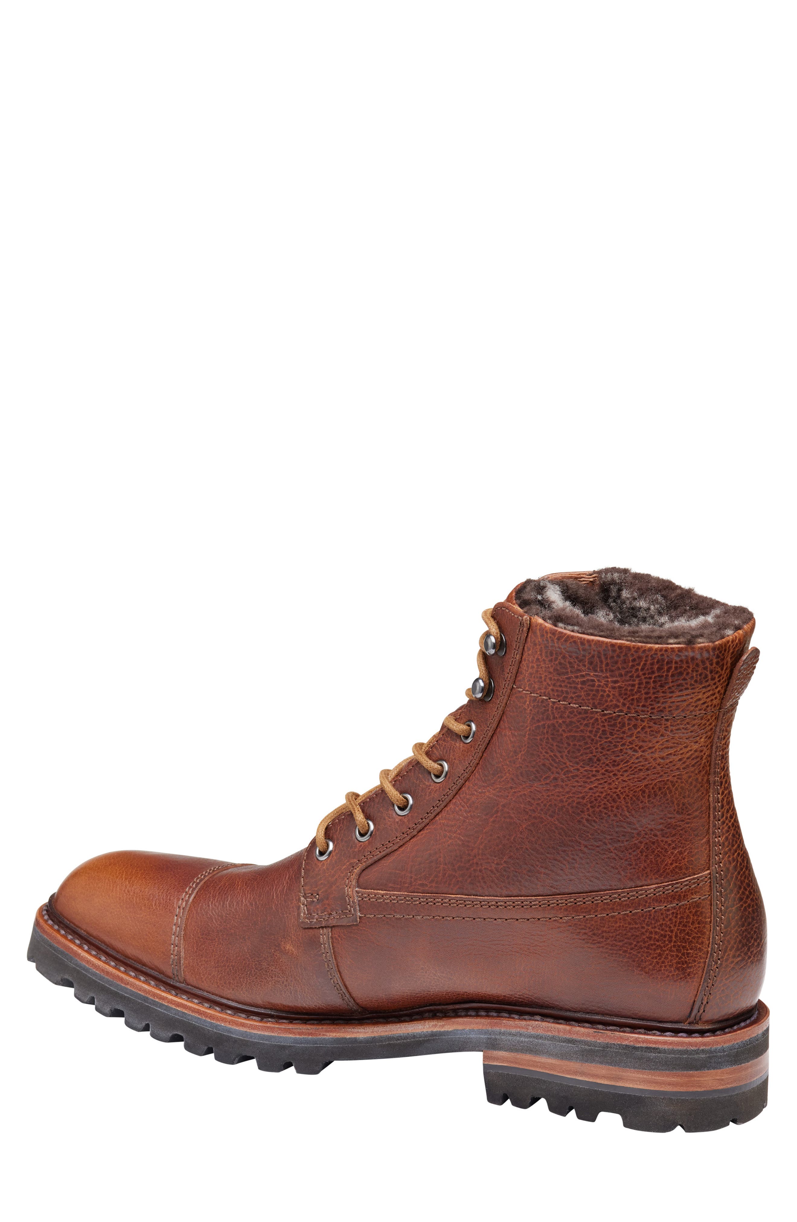 JOHNSTON & MURPHY COLLECTION Dudley Cap Toe Genuine Shearling Lined ...
