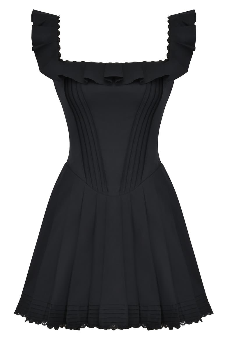 Jemima Ruffle Cotton Blend Sundress, Alternate, color, BLACK