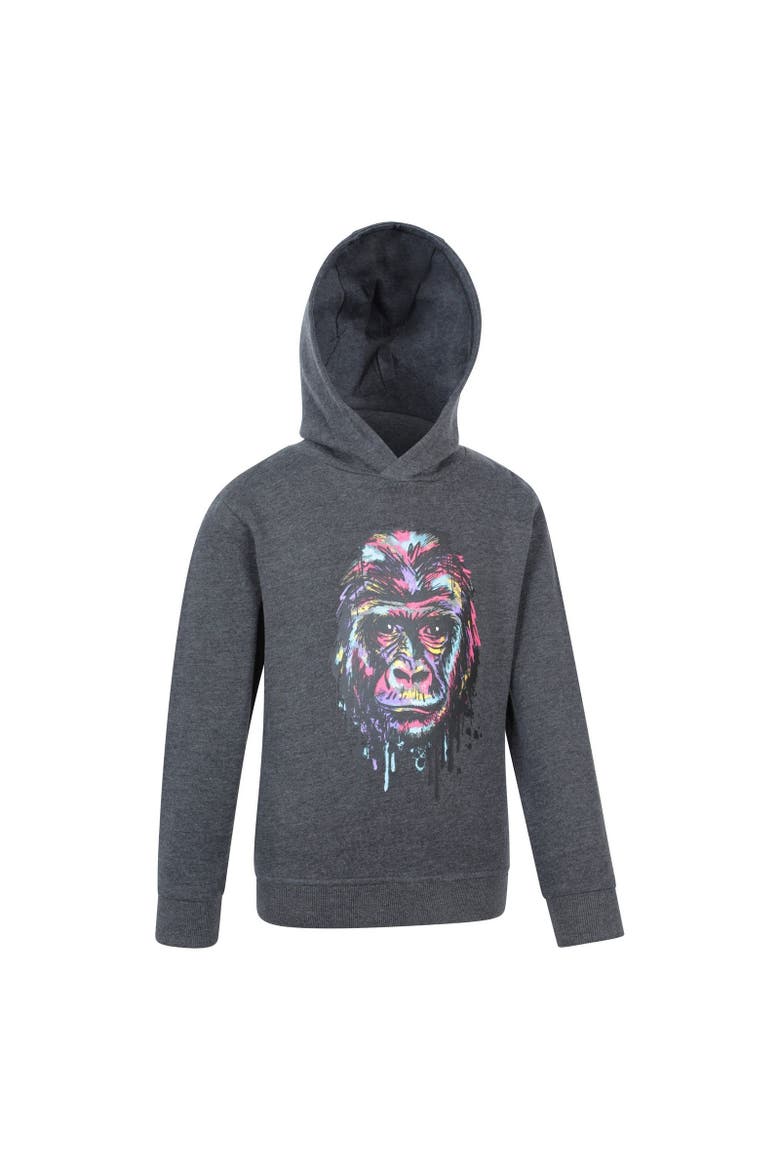 Childrens/Kids Graffiti Gorilla Hoodie, Alternate, color, Gray