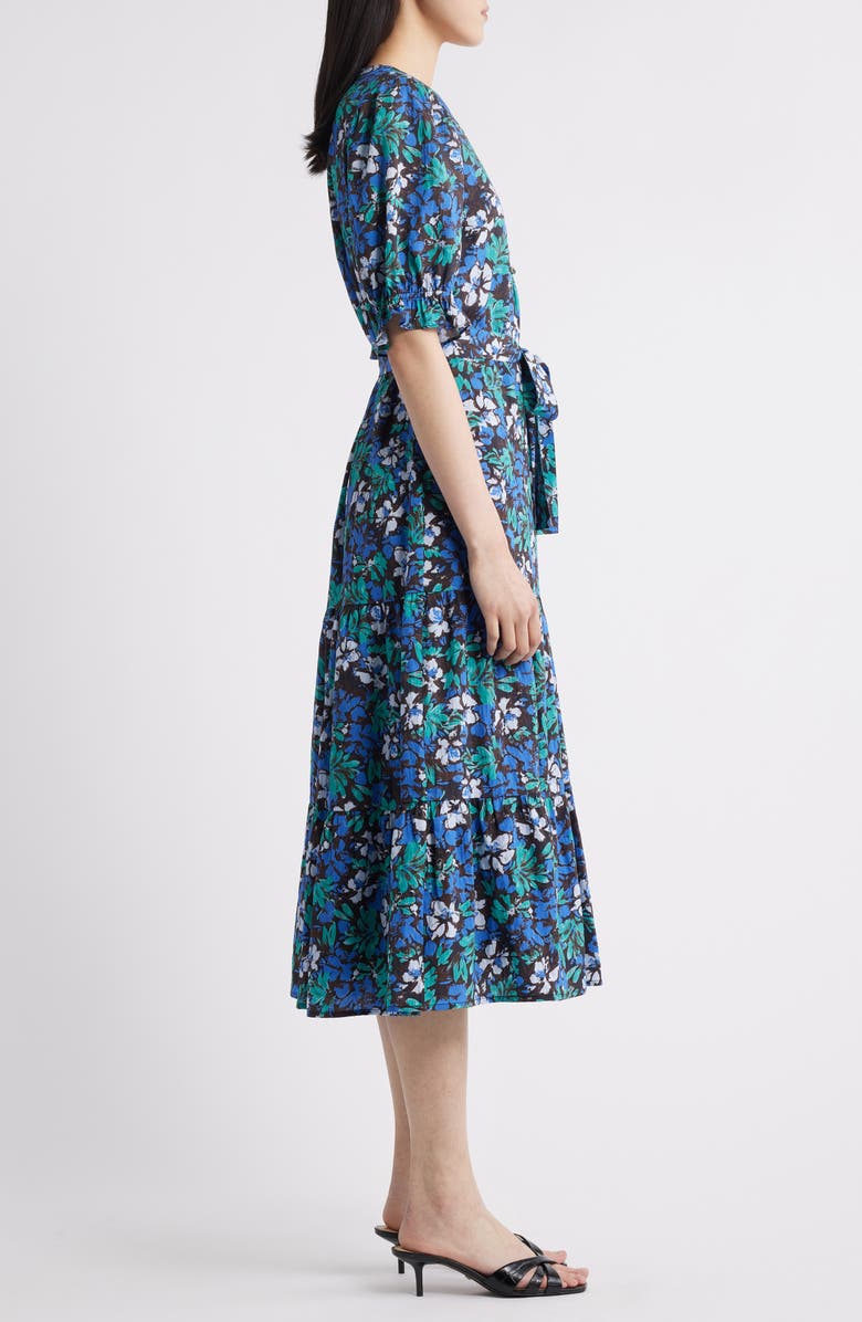 Rails Eliana Floral Tiered Midi Dress, Alternate, color, Meadowlark