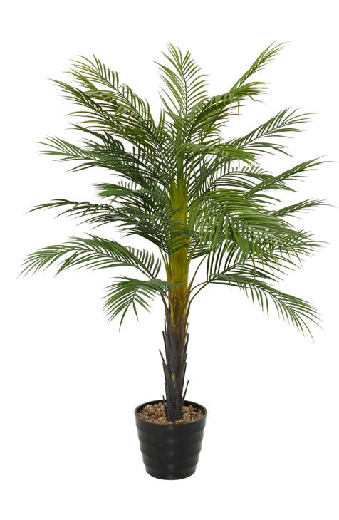 Green Faux Foliage Artificial Palm Tree