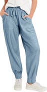 June + Vie Drawstring Denim Jogger