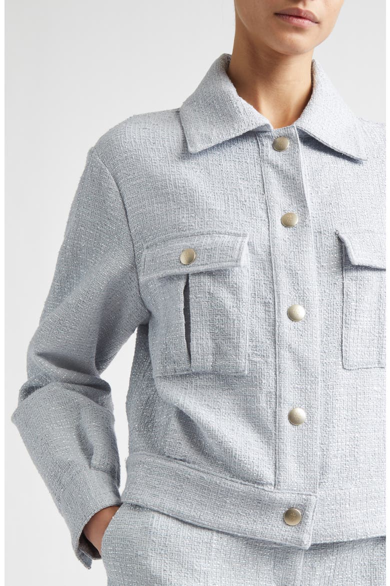 Tweed Snap Jacket, Alternate, color, 130 SKY BLUE