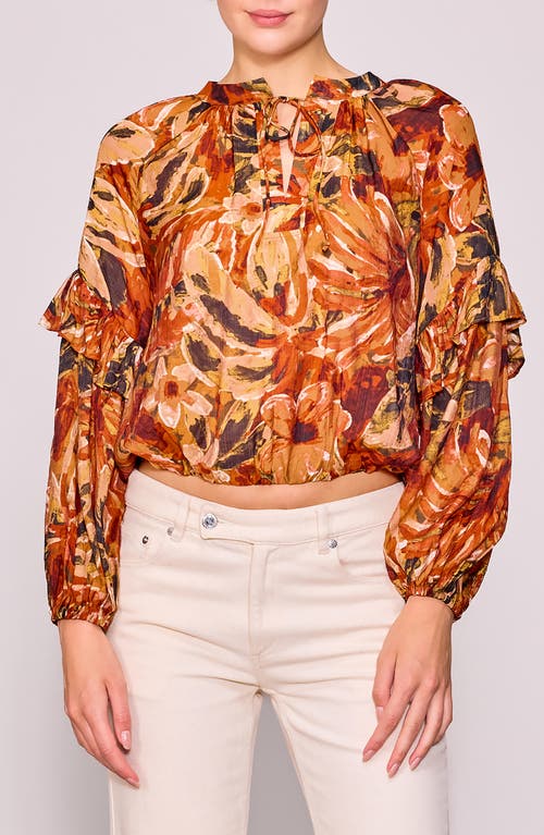Melloday Print Woven Top In Multi