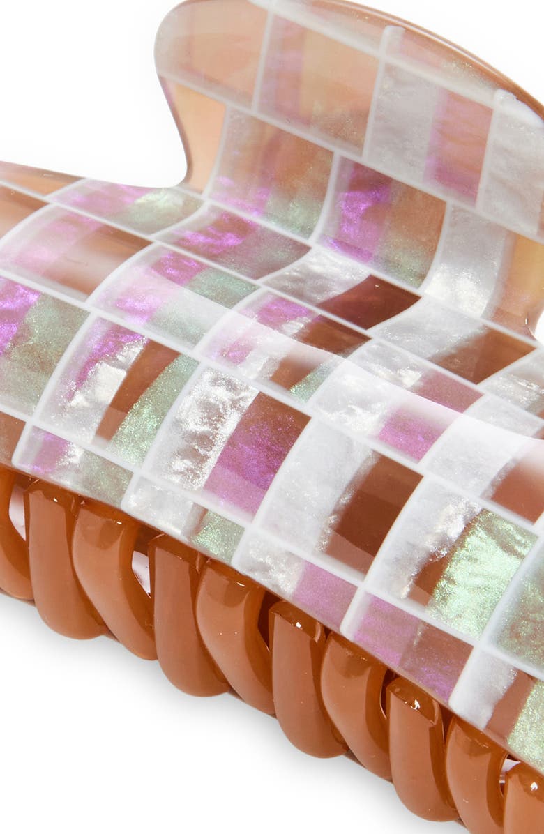 MACHETE Midi Heirloom Claw Clip, Alternate, color, Brown Shell Checker