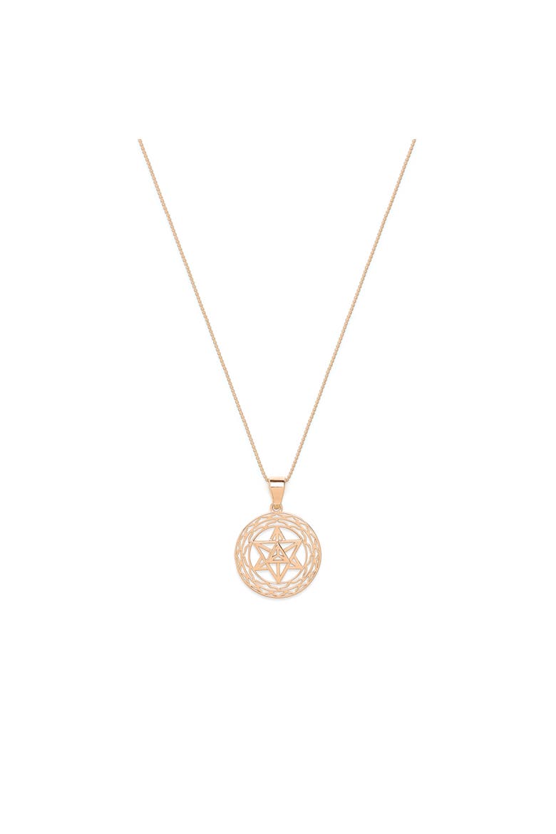 Merkaba Star Light Body Activation Necklace, Main, color, Rose Gold
