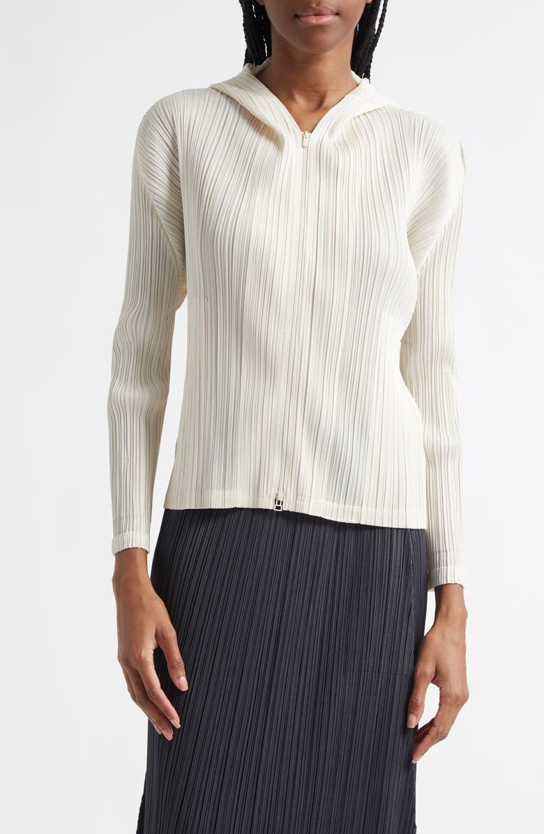 Pleats Please Issey Miyake Monthly Colors December Pleated Hooded Jacket, Main, color, 