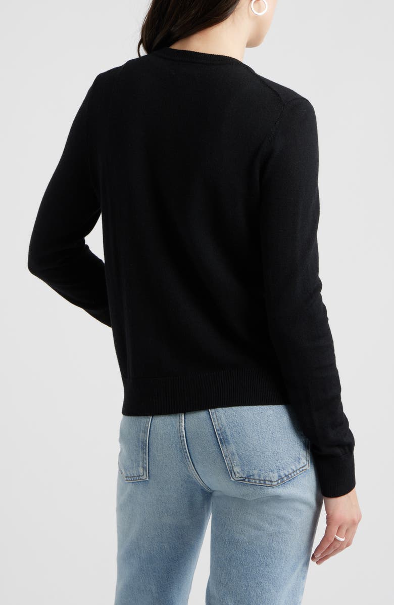 Caslon<sup>®</sup> Merino Wool Blend Cardigan, Alternate, color, Black