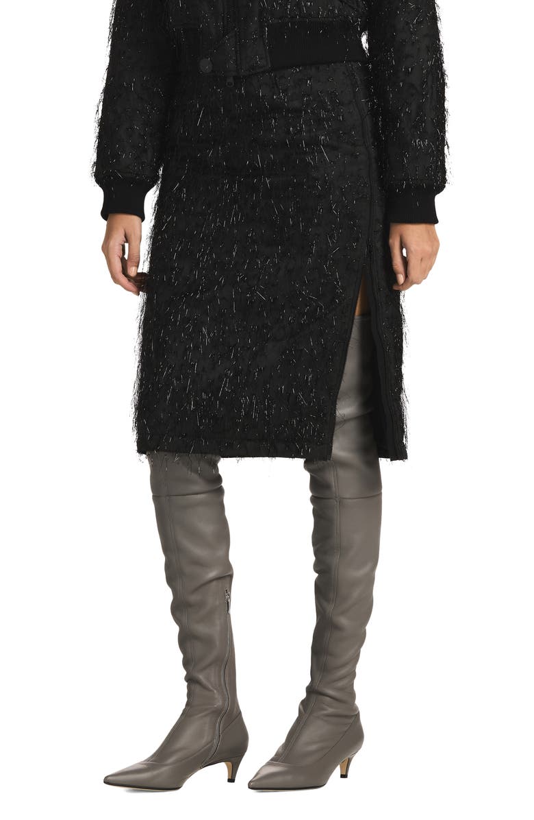 ST. JOHN Tinsel Taffeta Midi Skirt, Main, color, 