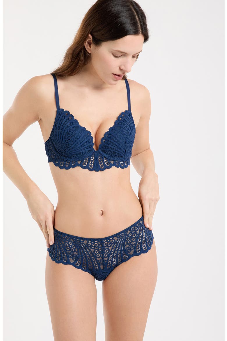 Etreinte Embroidered Panties, Alternate, color, NAVY
