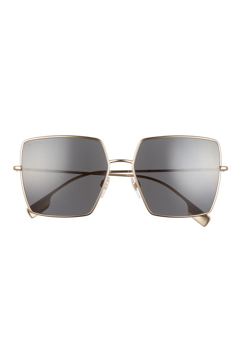 58mm Square Sunglasses, Main, color, LIGHT GOLD/DARK GREY