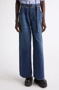 Sacai Wide Leg Self-Belt Jeans
