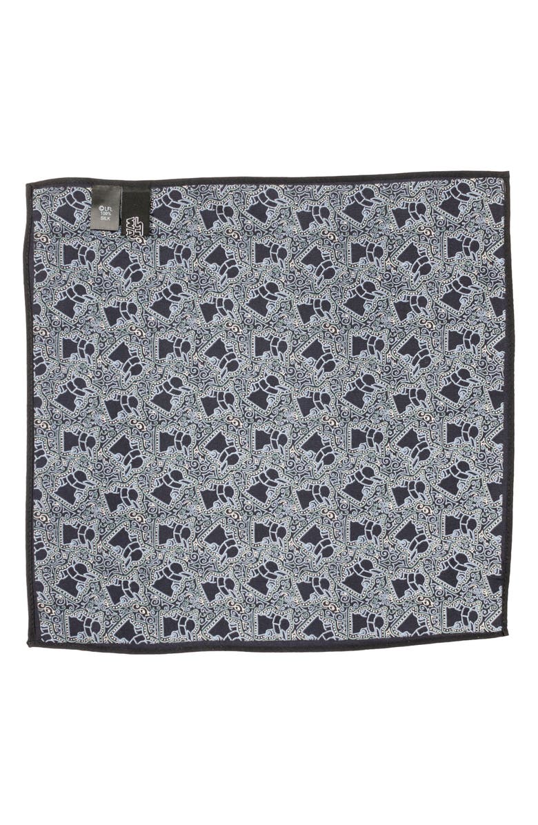 Cufflinks, Inc. Grogu Silk Pocket Square, Alternate, color, Navy