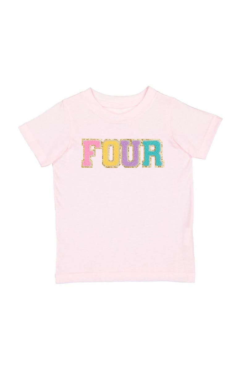 Sweet Wink Fourth Birthday Patch Short Sleeve T-Shirt, Main, color, 