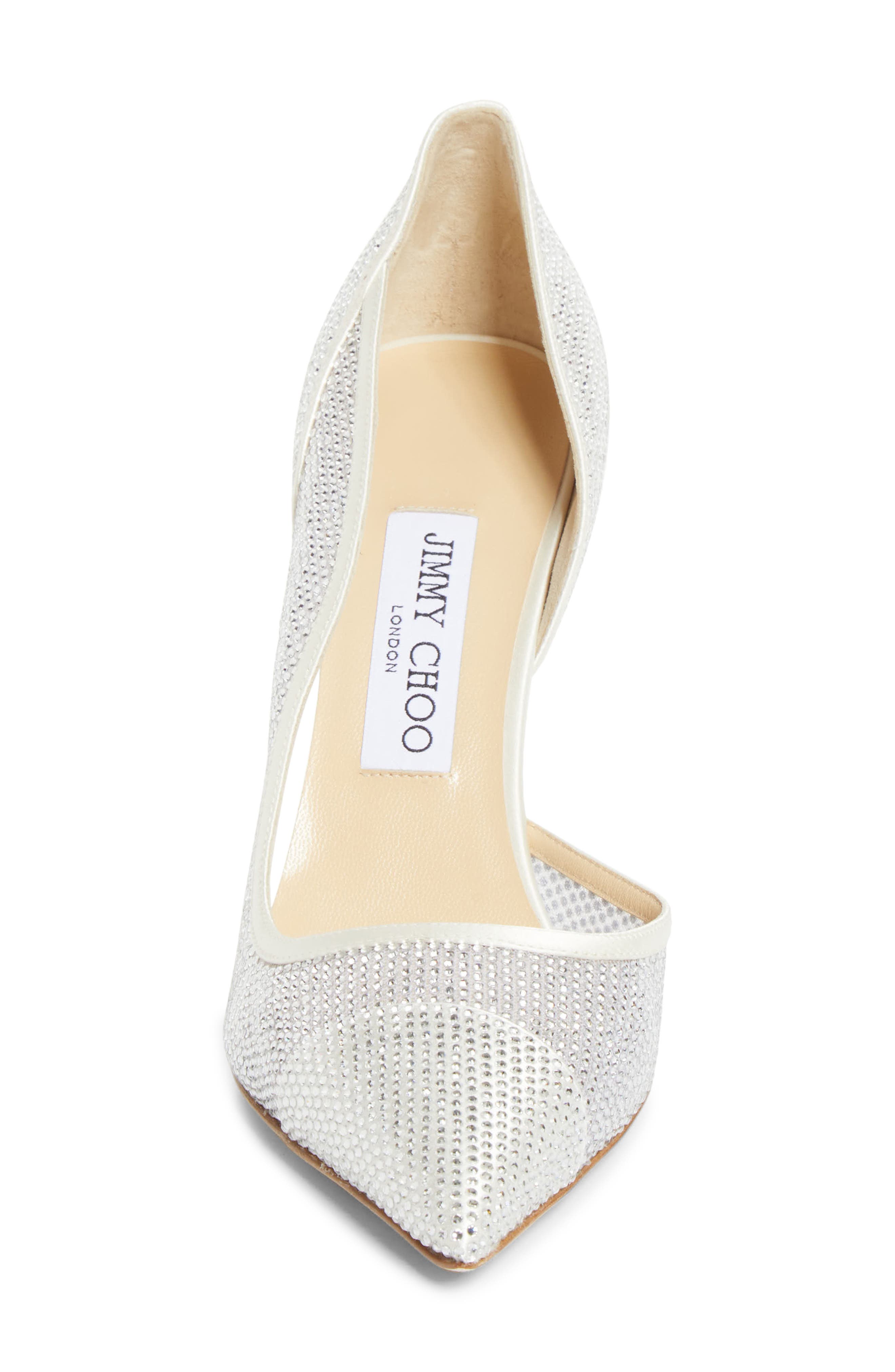 Brigitte Crystal Embellished Half d'Orsay Pump, Alternate, color, IVORY/ CRYSTAL