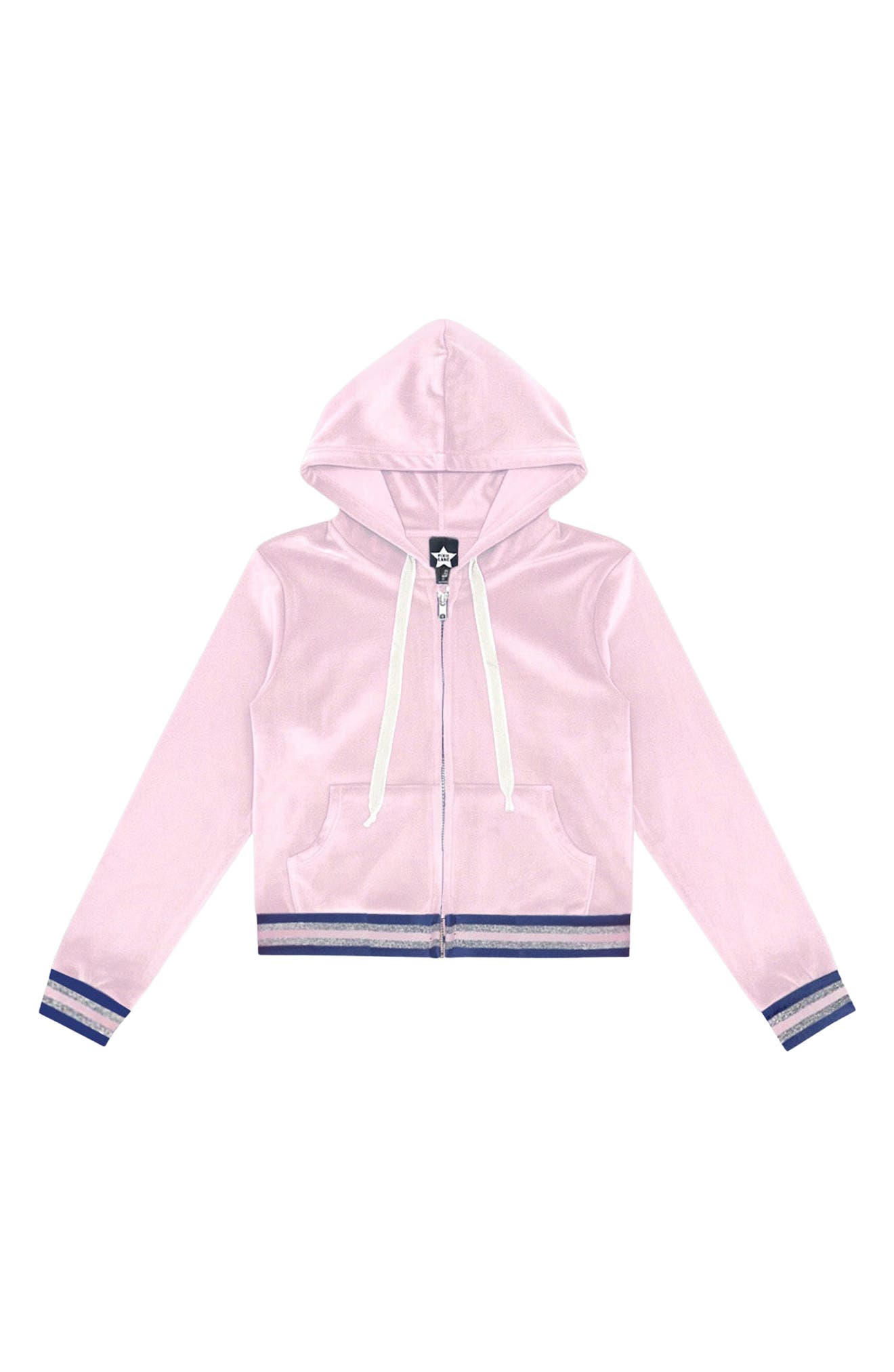 Kids' Velour Cropped Full Zip Hoodie