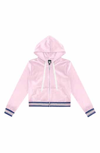 Kids' Velour Cropped Full Zip Hoodie