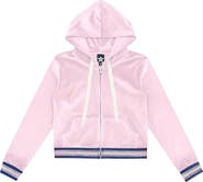 PixieLane Kids' Velour Cropped Full Zip Hoodie